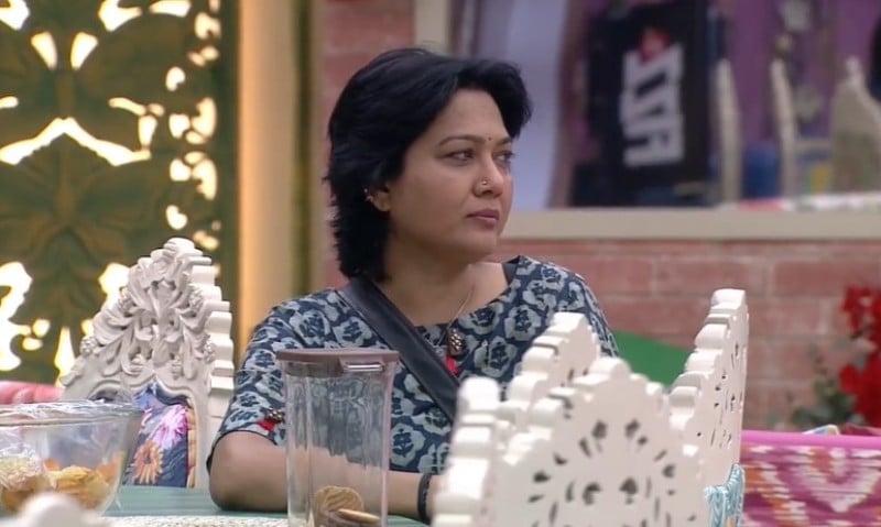 Hema in a still from the Telugu reality tv show Bigg Boss Season 3