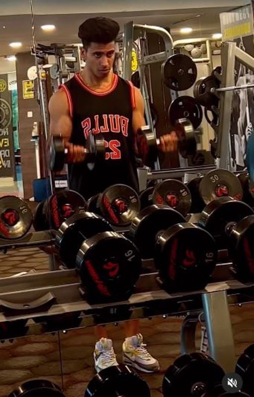 Heman Parchani while working out in the gym