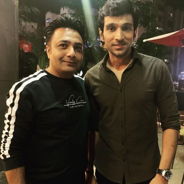 Hemant Kher with his co-star Pratik Gandhi