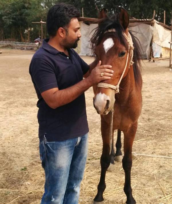 Hemant Kher with his horse