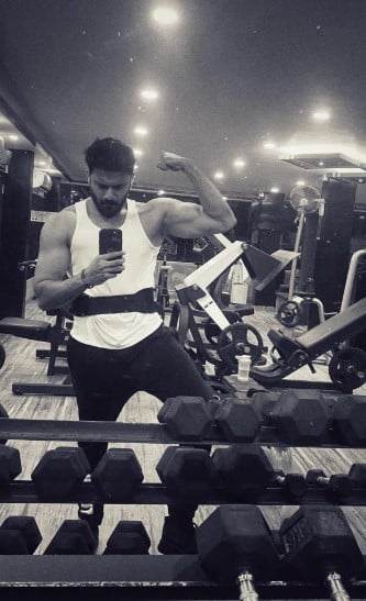 Hemanth Menon during a gym session
