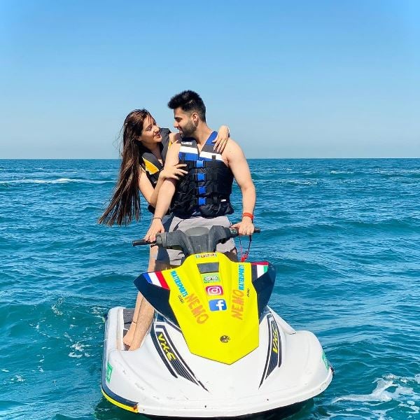 Himanshi Tekwani enjoying jet ski ride with her husband in Dubai