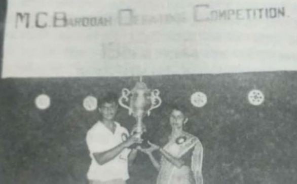 Himanta Biswa Sarma after winning a debate competition