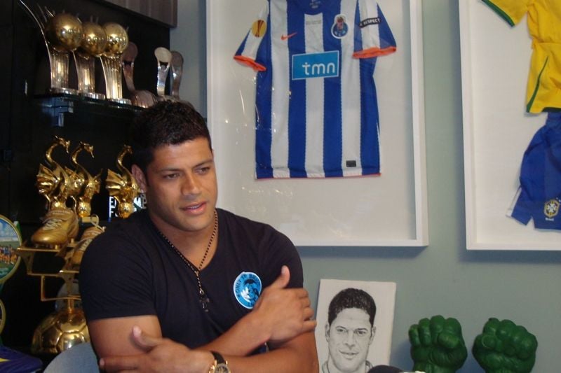 Hulk at his home in in Campina Grande with his trophies and shirts