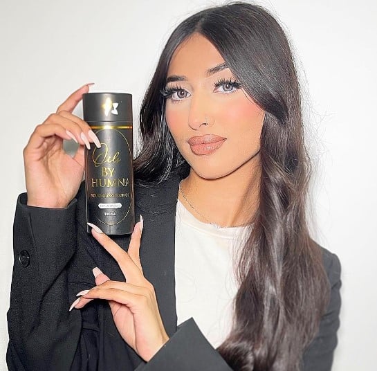 Humna Naeem while promoting one of her beauty products