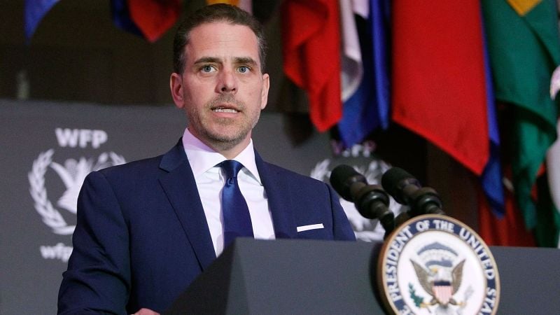 Hunter Biden giving a speech at an event of the World Food Program organised by the United Nations (UN)