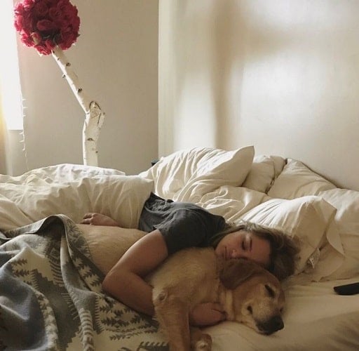 Hunter King with her pet dog