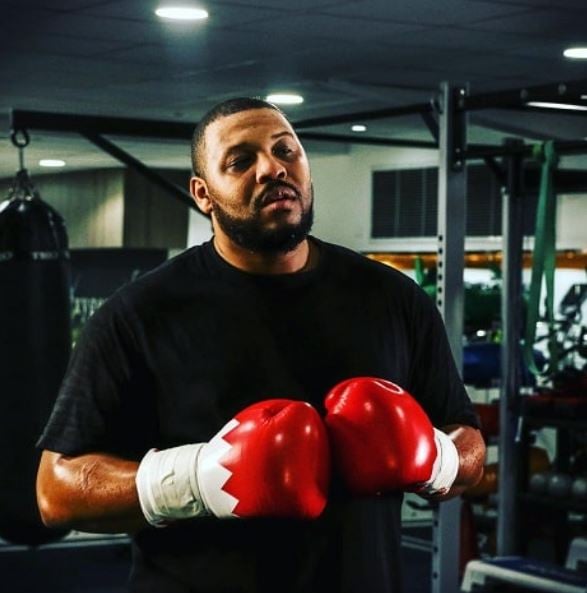 Hussam Aseem at a gym, while practicing boxing