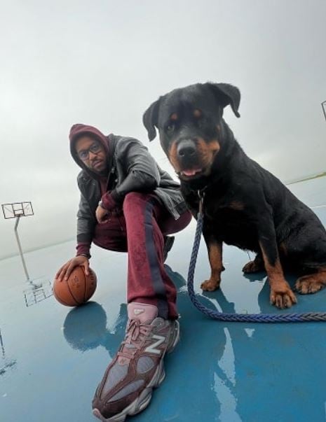 Hussam Aseem with his dog