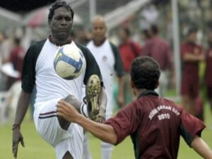 I. M. Vijayan playing in a match in 2010