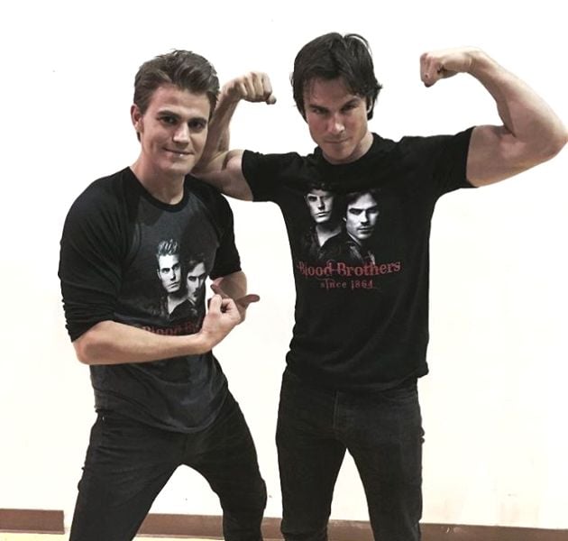 Ian Somerhalder and Paul Wesley while wearing the 