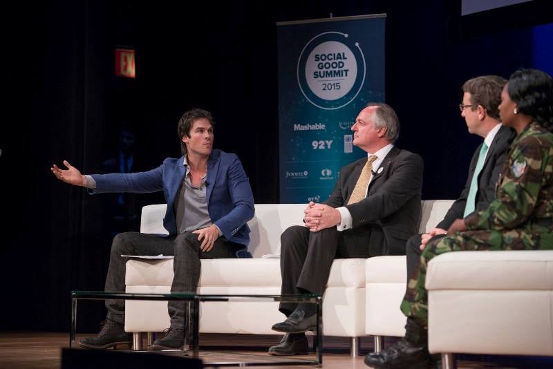 Ian Somerhalder as the UNEP Goodwill Ambassador during a panel discussion