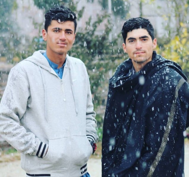 Ibrahim Zadran with Mujeeb Ur Rahman (left)
