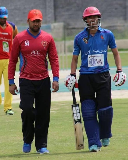 Ibrahim Zadran with Noor Ali Zadran (left)