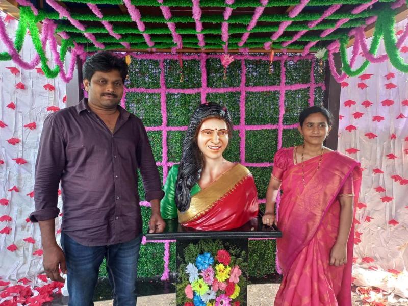 A temple of Samantha Ruth Prabhu built by his fan