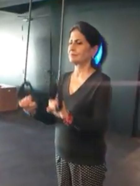 Imrana Maqsood working out in a gym