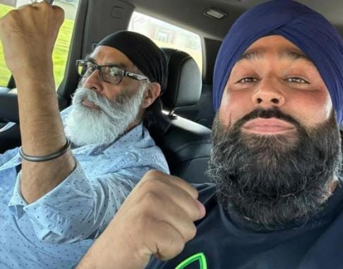 Inderjit Singh Gosal with Gurpatwant Singh Pannun