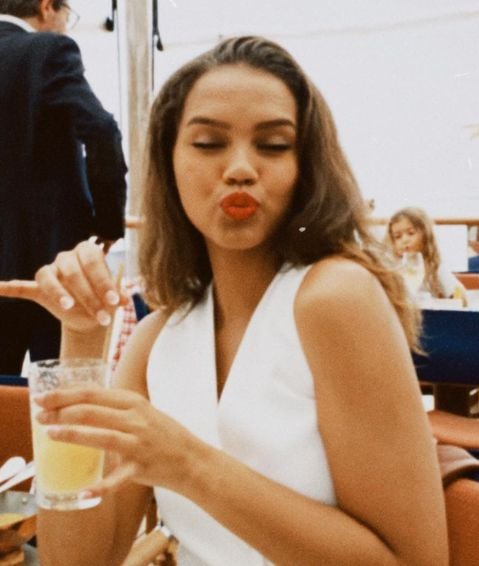 Indira Ampiot enjoying her drink