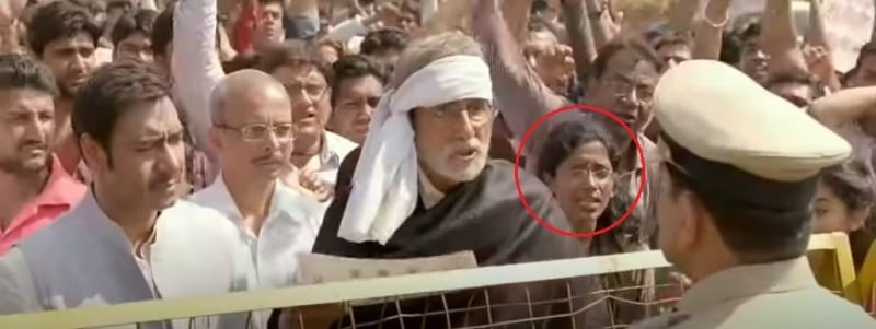 Indira Tiwari in the movie Satyagraha