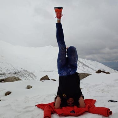 Inseeya Khambati while practising yoga