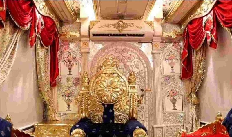 Inside of the Rath made for Mukesh Sahani in July 2023