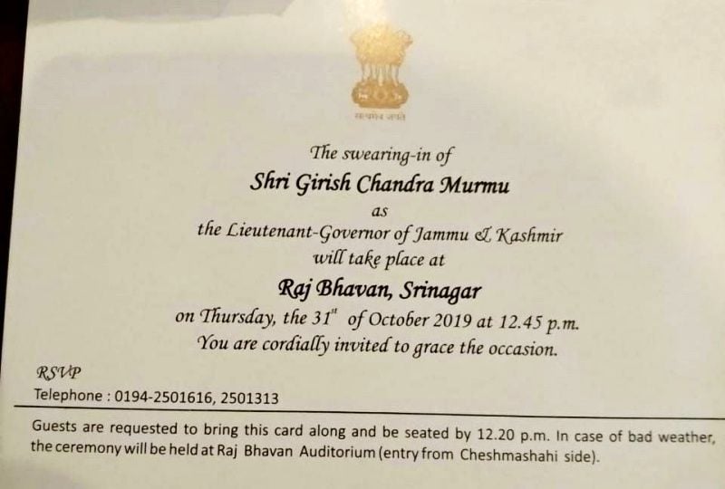 Invitation of GC Murmu