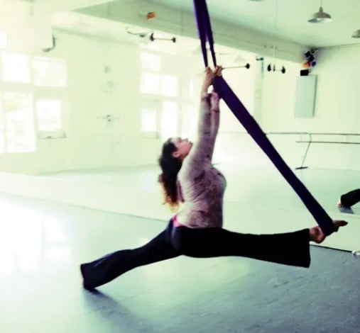 Isabella Qureshi while doing stretching exercise