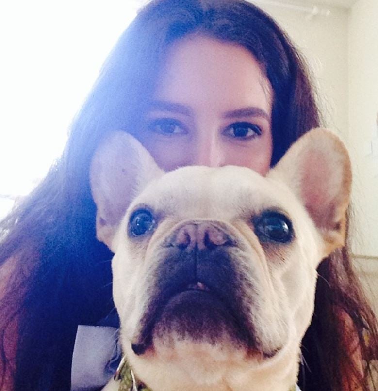 Isabelle Kaif with a dog