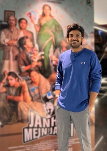 Ishan Mishra while promoting the film Janhit Mein Jaari in 2022
