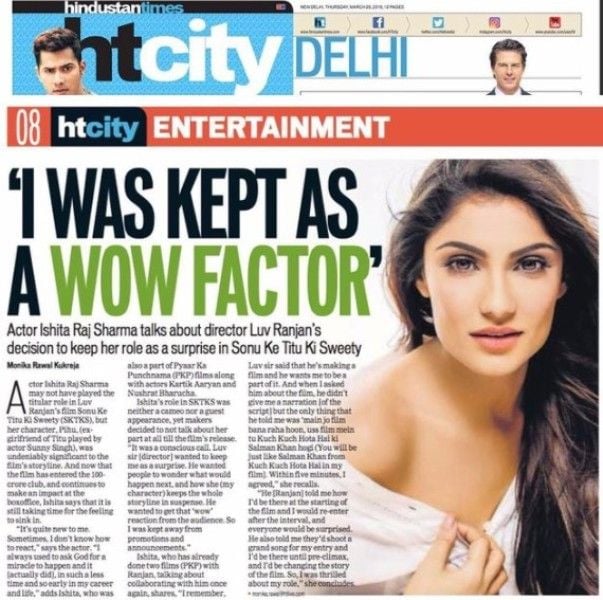Ishita featured in a newspaper