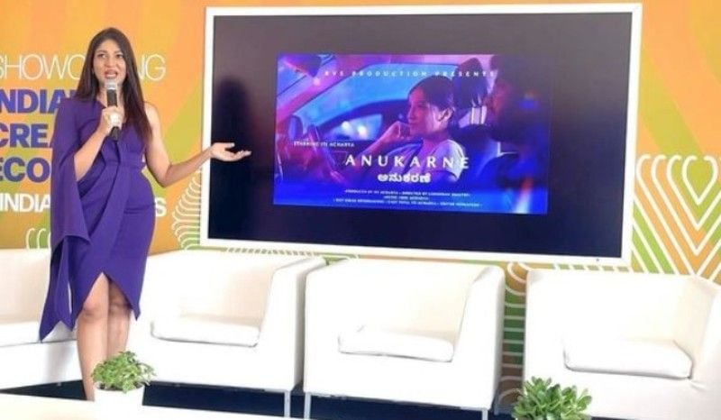 Iti Acharya presenting her film Anukarne