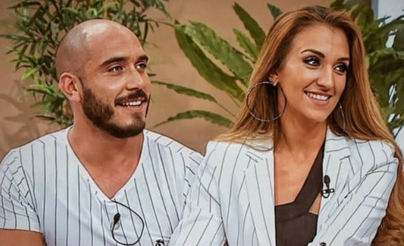Iury Mellany and Daniel Monteiro during an interview after their eviction from the show Big Brother Portugal