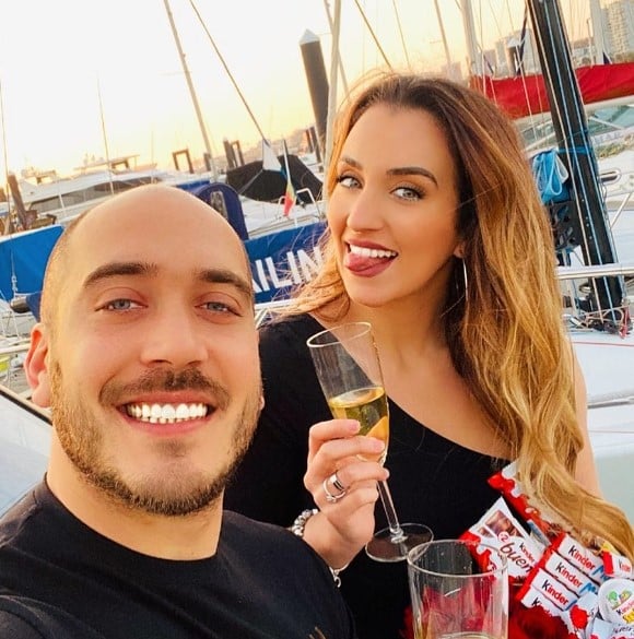 Iury Mellany while enjoying an alcoholic beverage with her husband