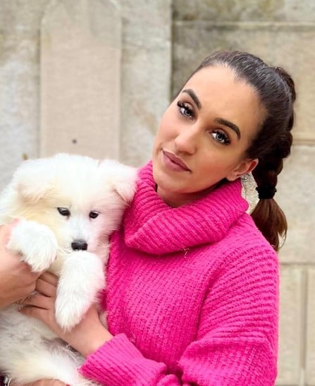 Iury Mellany with her pet dog