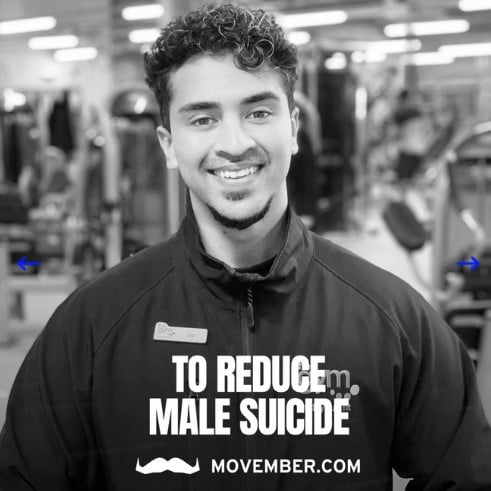 Izaaz Miah while promoting the Movember Foundation