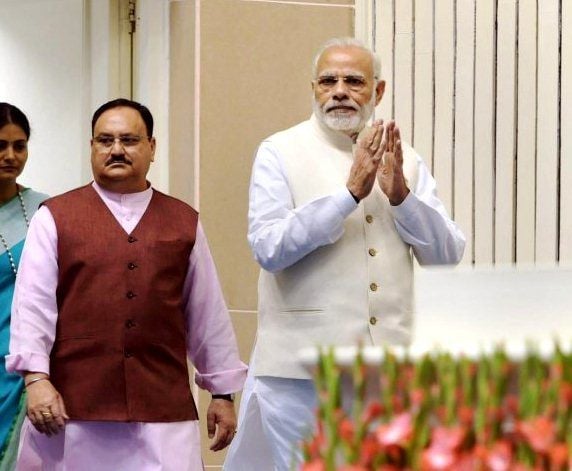 JP Nadda with Narendra Modi