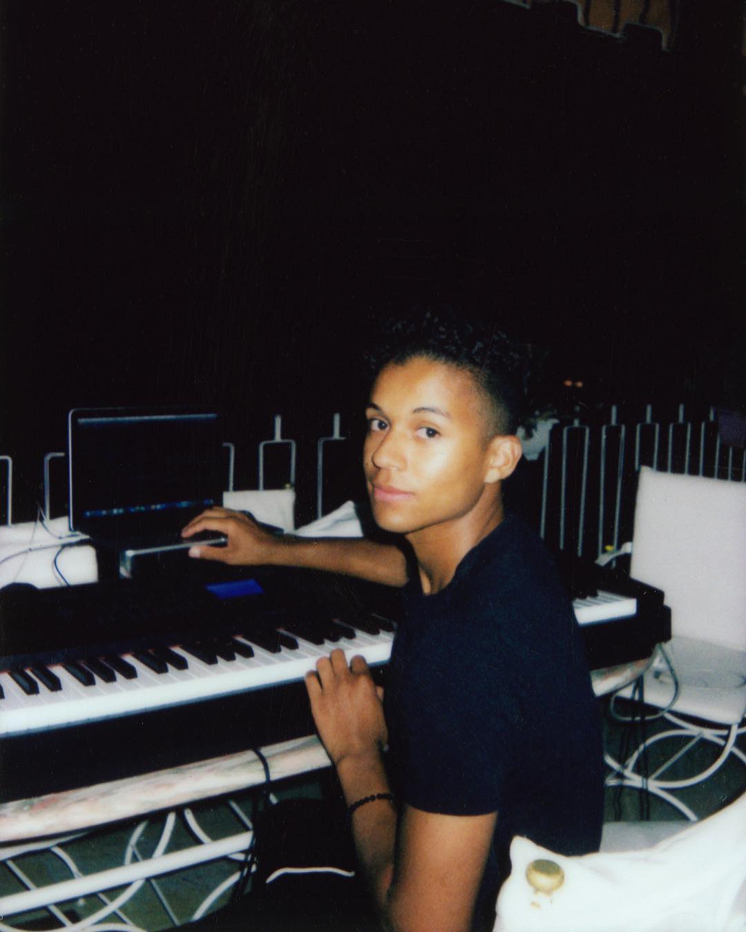 Jaafar Jackson while playing piano