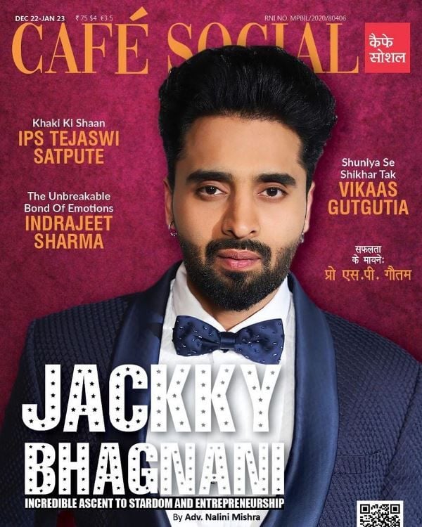 Jackky Bhagnani on the cover of Cafe Social magazine