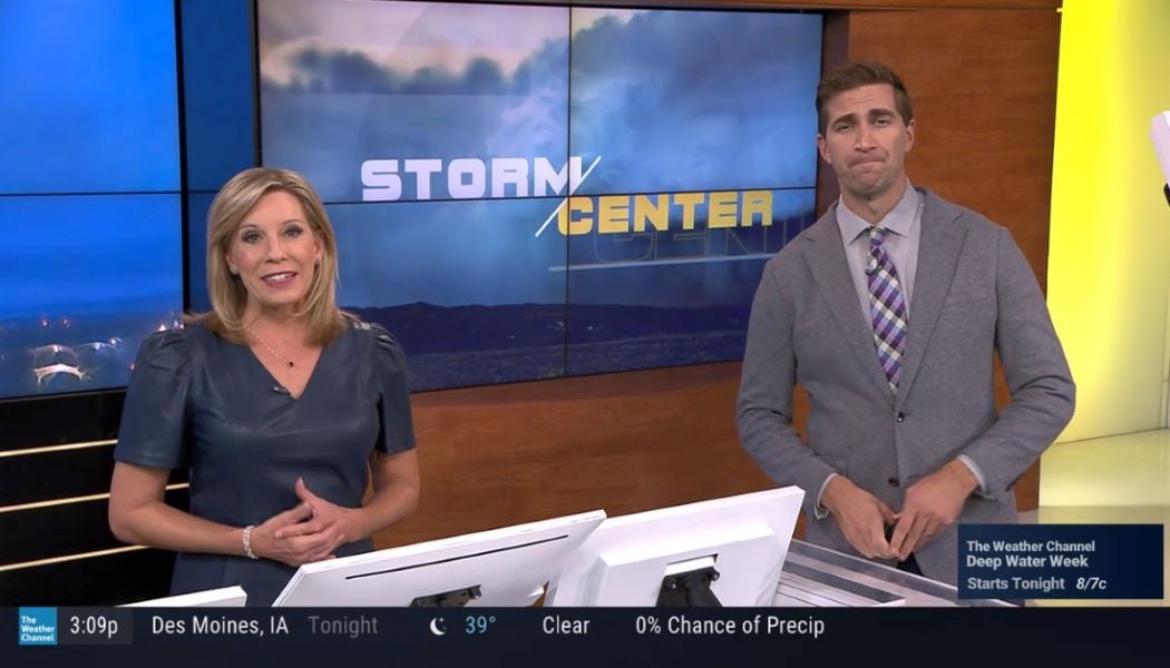 Jacqui Jeras presenting weather news on The Weather Channel