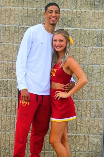 Jade Jones with Tyrese Haliburton when they first met