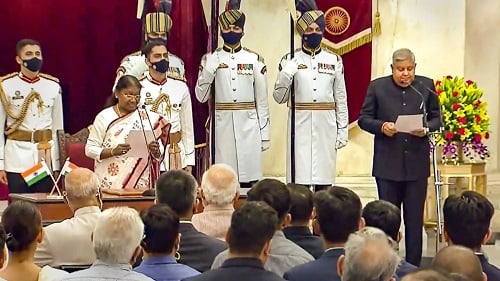 Jagdeep Dhankhar taking oath as the 14th Vice-President of India
