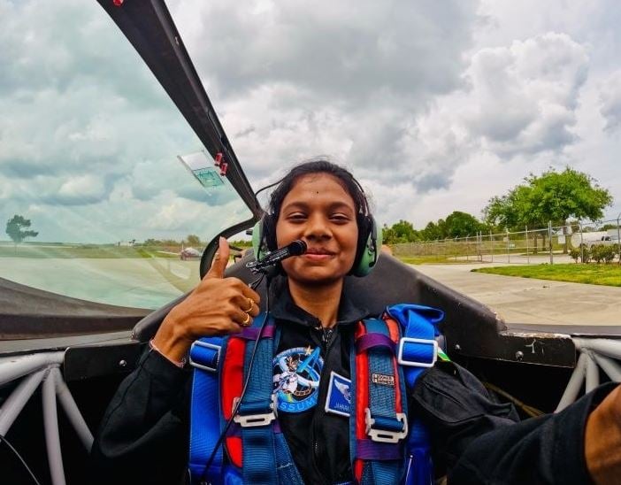 Jahnavi Dangeti during a flying session