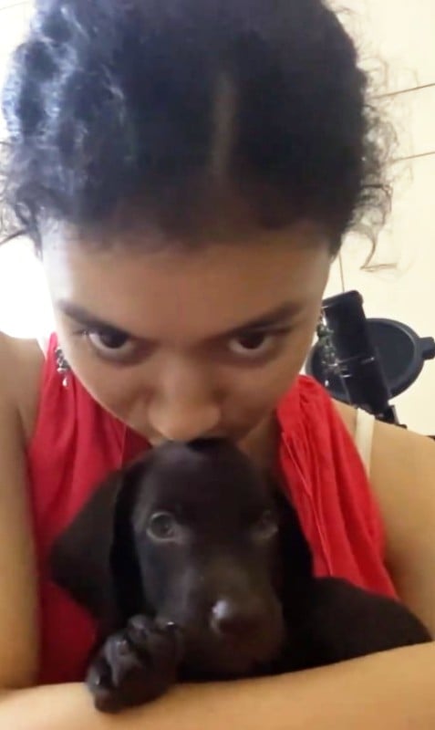 Jahnvi Rawat with her dog, Danya