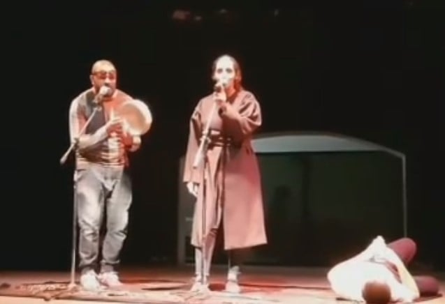 Jalila Talemsi while preparing for the theatre play 