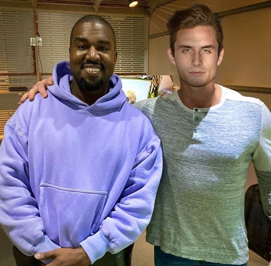 James Kennedy with Kanye West (left)