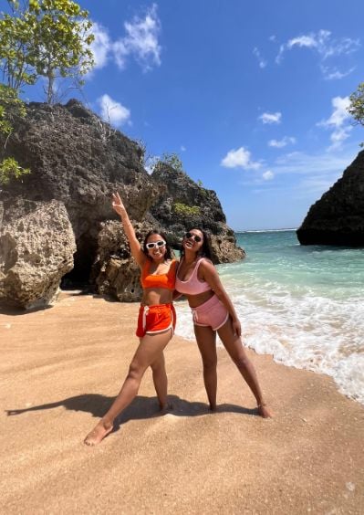 Janhavi on a trip to Bali with her sister Gopali