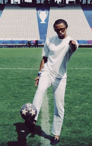 Jann Mardenborough before a football match