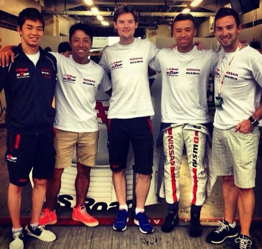 Jann Mardenborough (second from right) during his early racing days