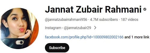 Jannat Zubair Rahmani