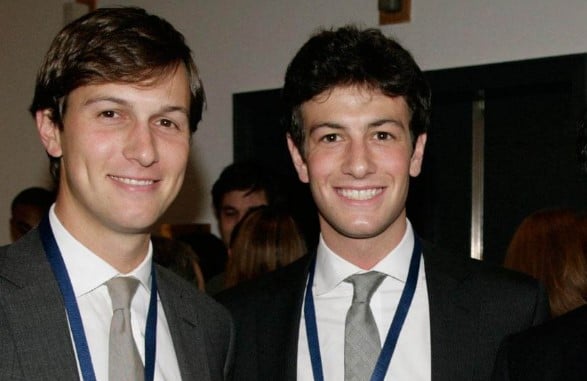 Jared Kushner with his brother during a meeting